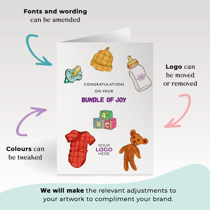 #487 - ‘Baby Bits & Bobs’ Personalised Greeting Cards
