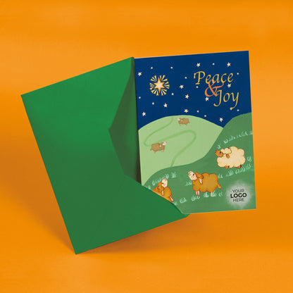 #488 - ‘Christmas Sheep & Star' Personalised Company Christmas Cards