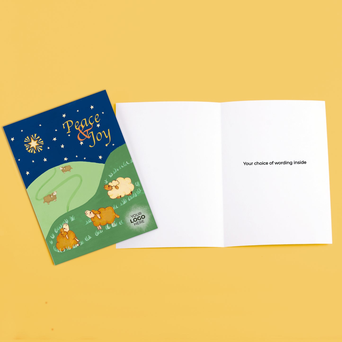 #488 - ‘Christmas Sheep & Star' Personalised Company Christmas Cards