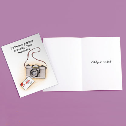 ‘Camera with Card’ Personalised Corporate Branded Creative Industries Greeting Cards image 3