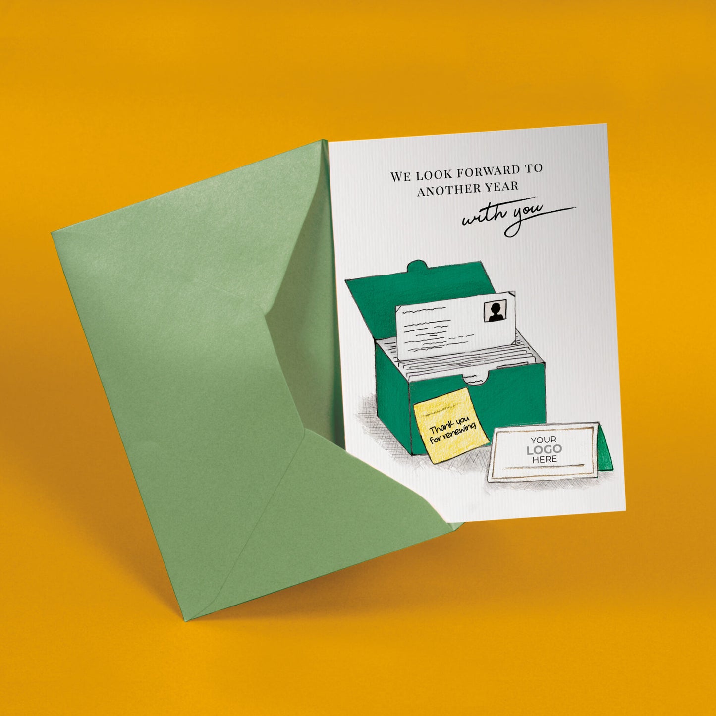 ‘Business Card Pack' Personalised Corporate Branded Renewal Greeting Cards image 2