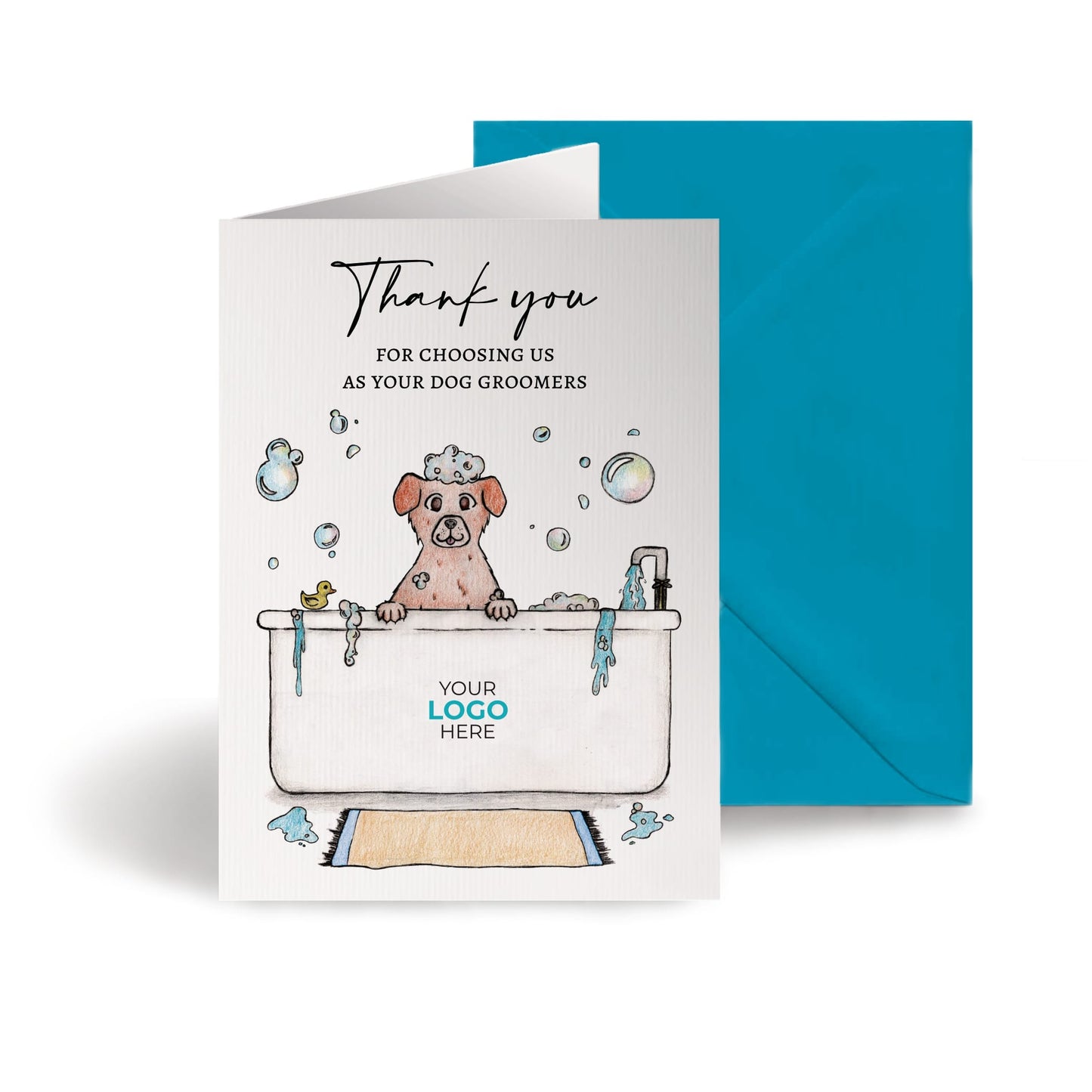 ‘Dog In Bath’ Personalised Corporate Branded All Things Dogs Greeting Cards image 0