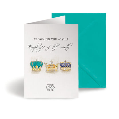 ‘Three Crowns’ Personalised Corporate Branded Staff Appreciation Greeting Cards image 0