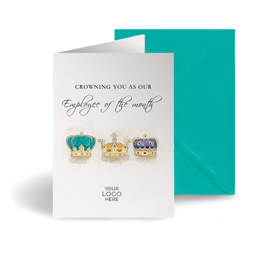 ‘Three Crowns’ Personalised Corporate Branded Staff Appreciation Greeting Cards image 0