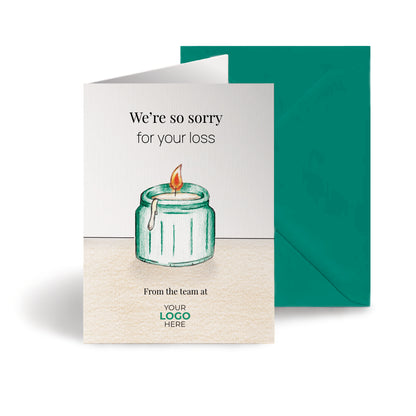 ‘Single Candle’ Personalised Corporate Branded Health Care Greeting Cards image 0