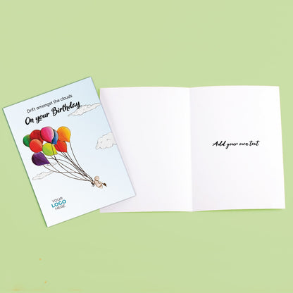 ‘Hats Off Flying High’ Personalised Corporate Branded Birthday Greeting Cards image 2