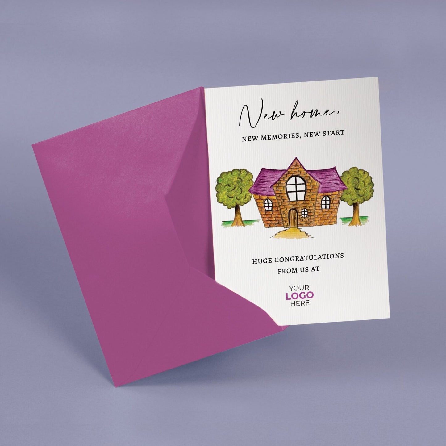 ‘Coloured Roof’ Personalised Corporate Branded Property Greeting Cards image 2