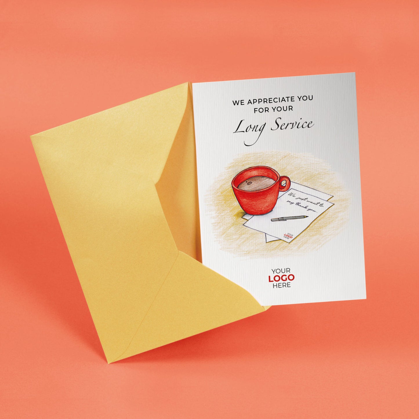 ‘Mug & Note’ Personalised Corporate Branded Staff Appreciation Greeting Cards image 2