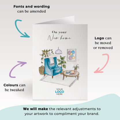 Cosy Living Room' Personalised Corporate Branded Property Greeting Cards image 1