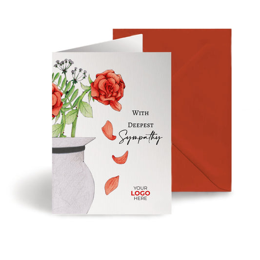 ‘Falling Petals’ Personalised Corporate Branded Health Care Greeting Cards image 0
