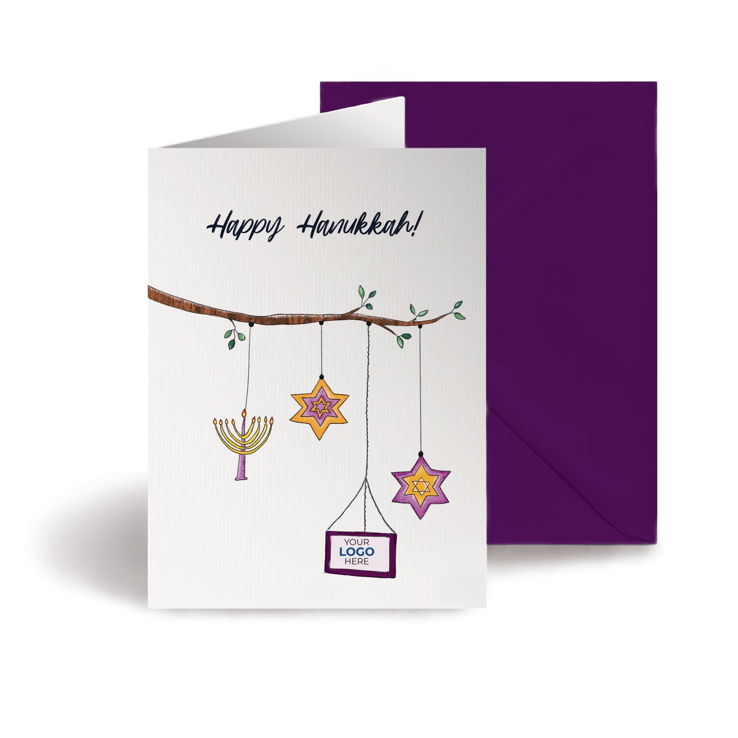 Hanukkah Branch' Business Religious Festival Cards image 0