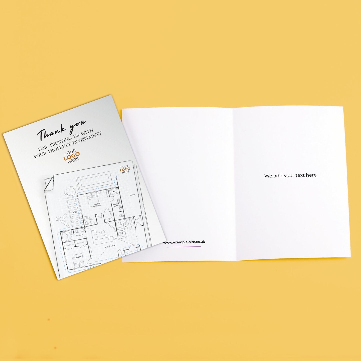 Floor Plan' Personalised Corporate Branded Property Greeting Cards image 2