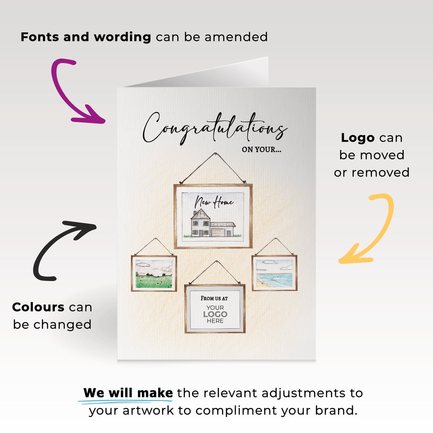 ‘Picture Frames’ Personalised Corporate Branded Property Greeting Cards image 1