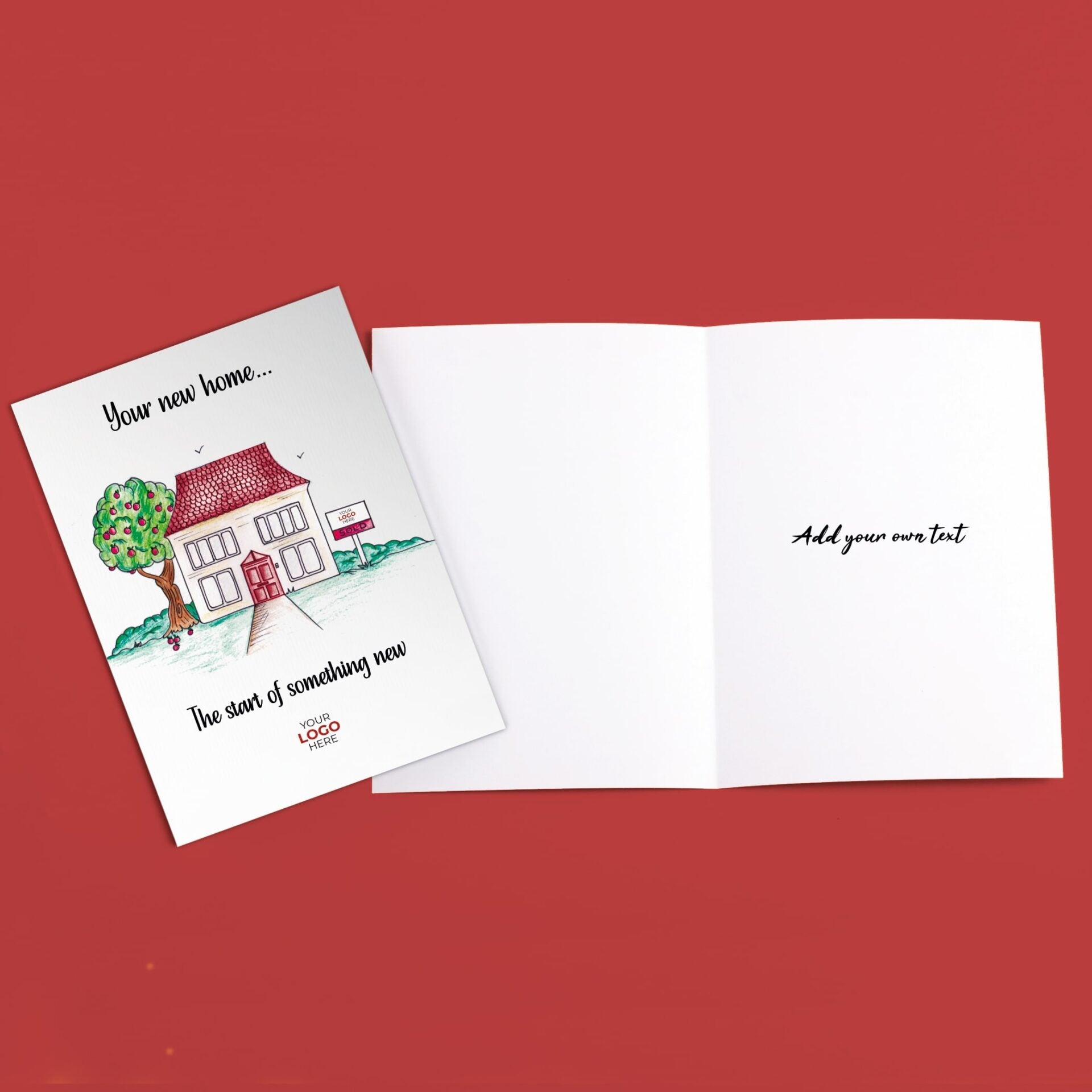 ‘Apple Tree House’ Personalised Corporate Branded Property Greeting Cards image 3