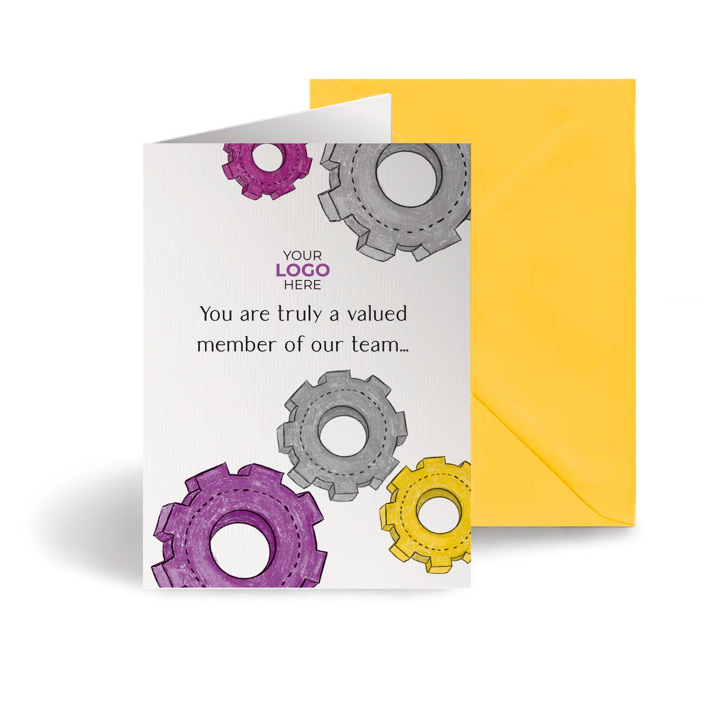 Colourful Cogs’ Personalised Corporate Branded Staff Appreciation Greeting Cards image 0