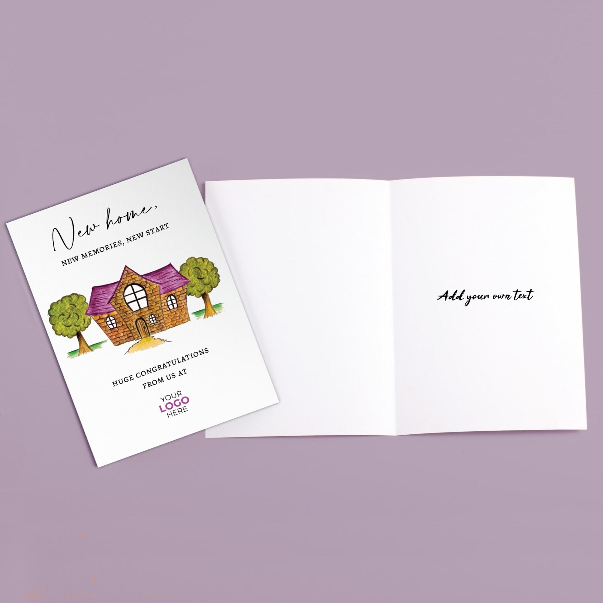 ‘Coloured Roof’ Personalised Corporate Branded Property Greeting Cards image 3