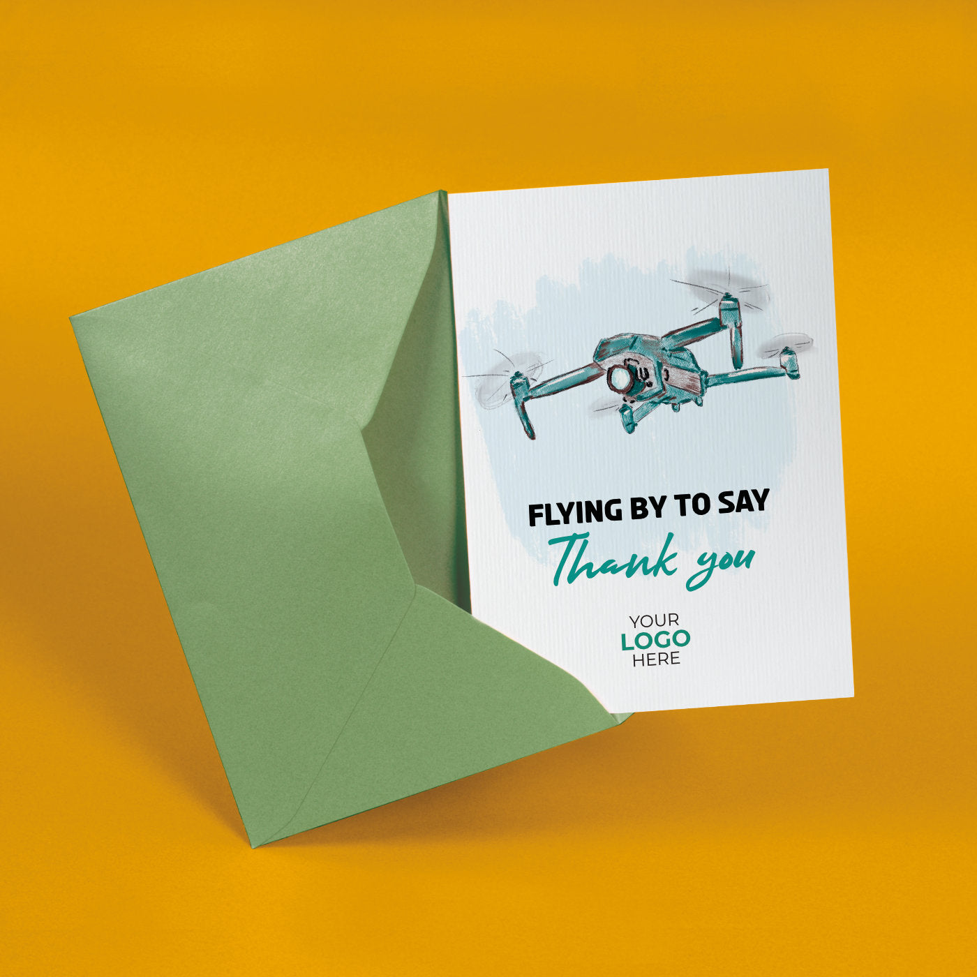 ‘Drone’ Personalised Corporate Branded Creative Industries Greeting Cards image 2