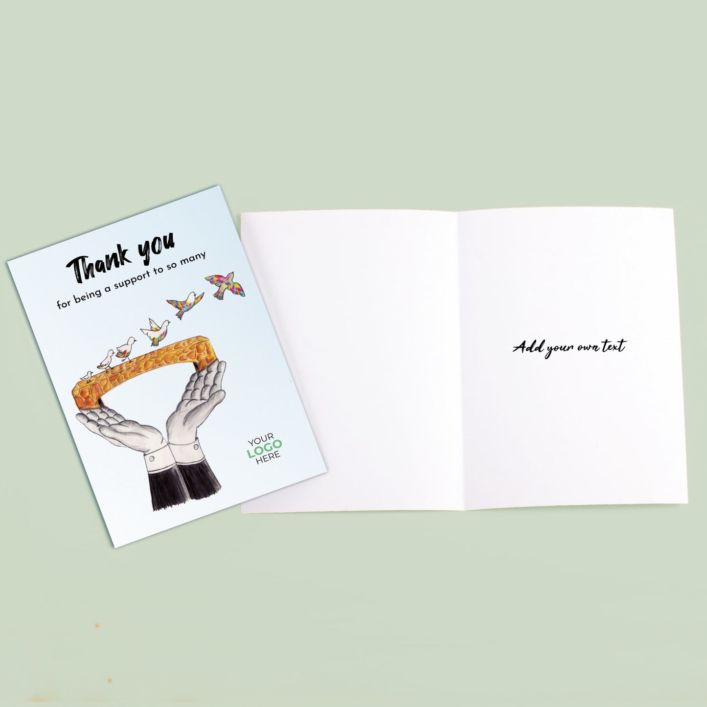 ‘Bridge Birds’ Business Thank You Cards image 3