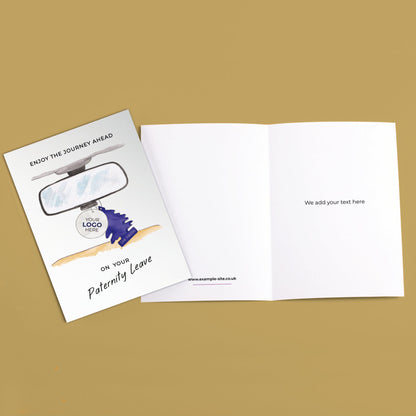 ‘Rear View Mirror’ Personalised Corporate Branded Maternity/Paternity Greeting Cards image 3