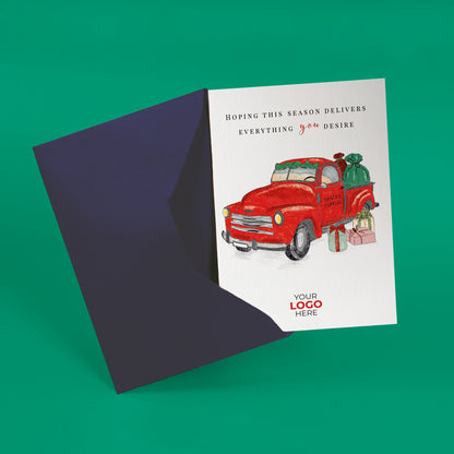 Vintage Delivery Truck' Branded Christmas Cards image 1