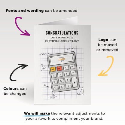 ’Calculator’ Personalised Corporate Branded Financial Greeting Cards image 1
