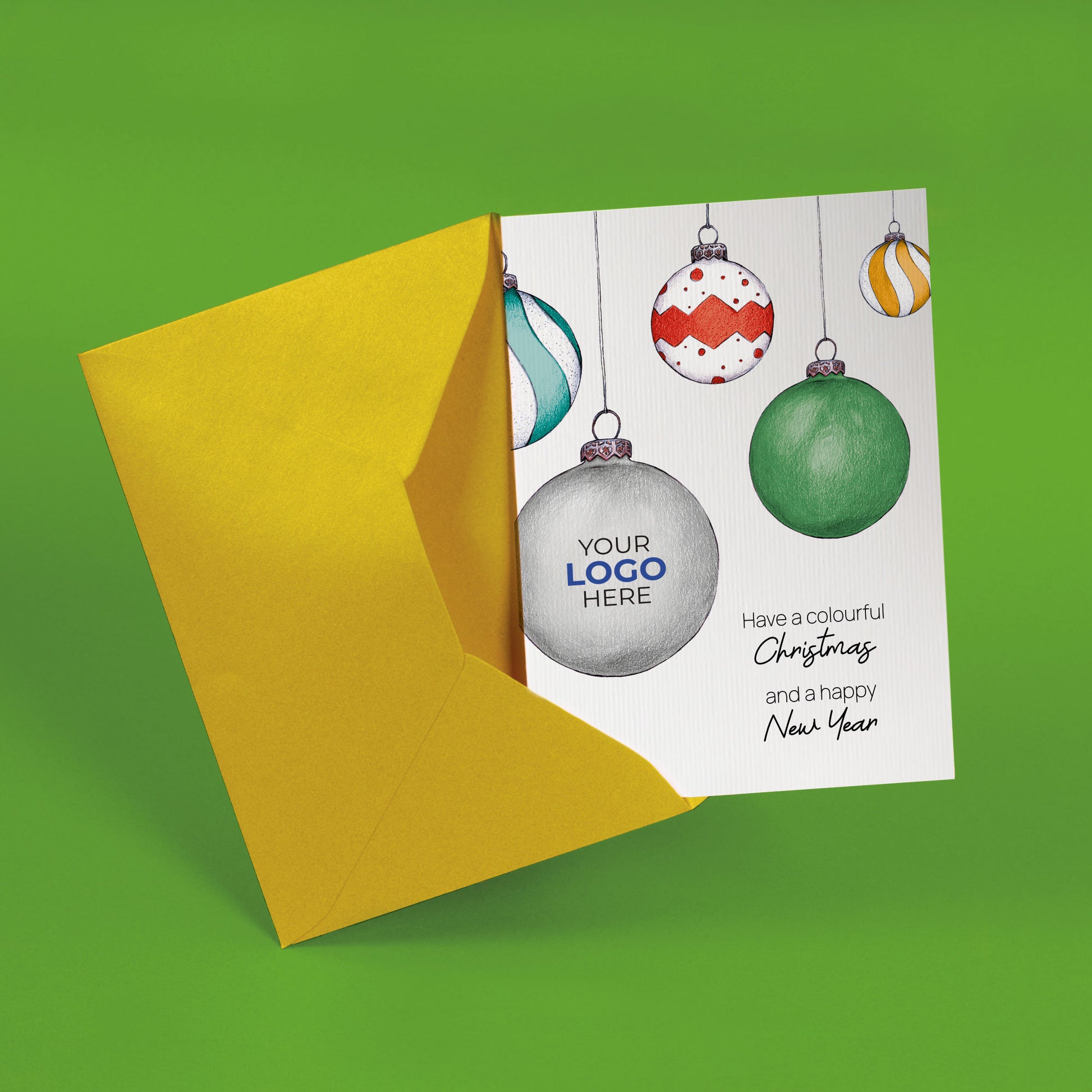 Colourful Baubles' Customised Corporate Christmas Cards image 1