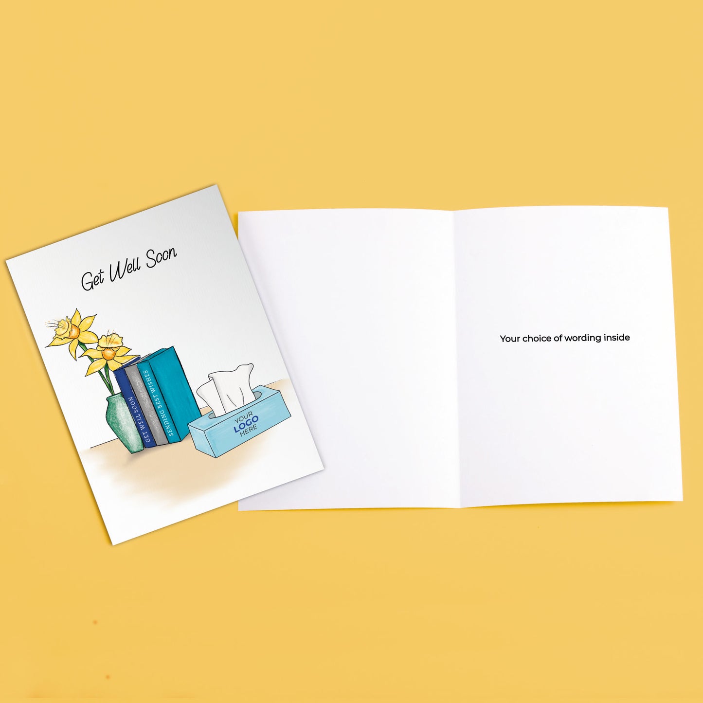 ‘Books, Vase & Tissue’ Business Get Well Soon Cards image 3