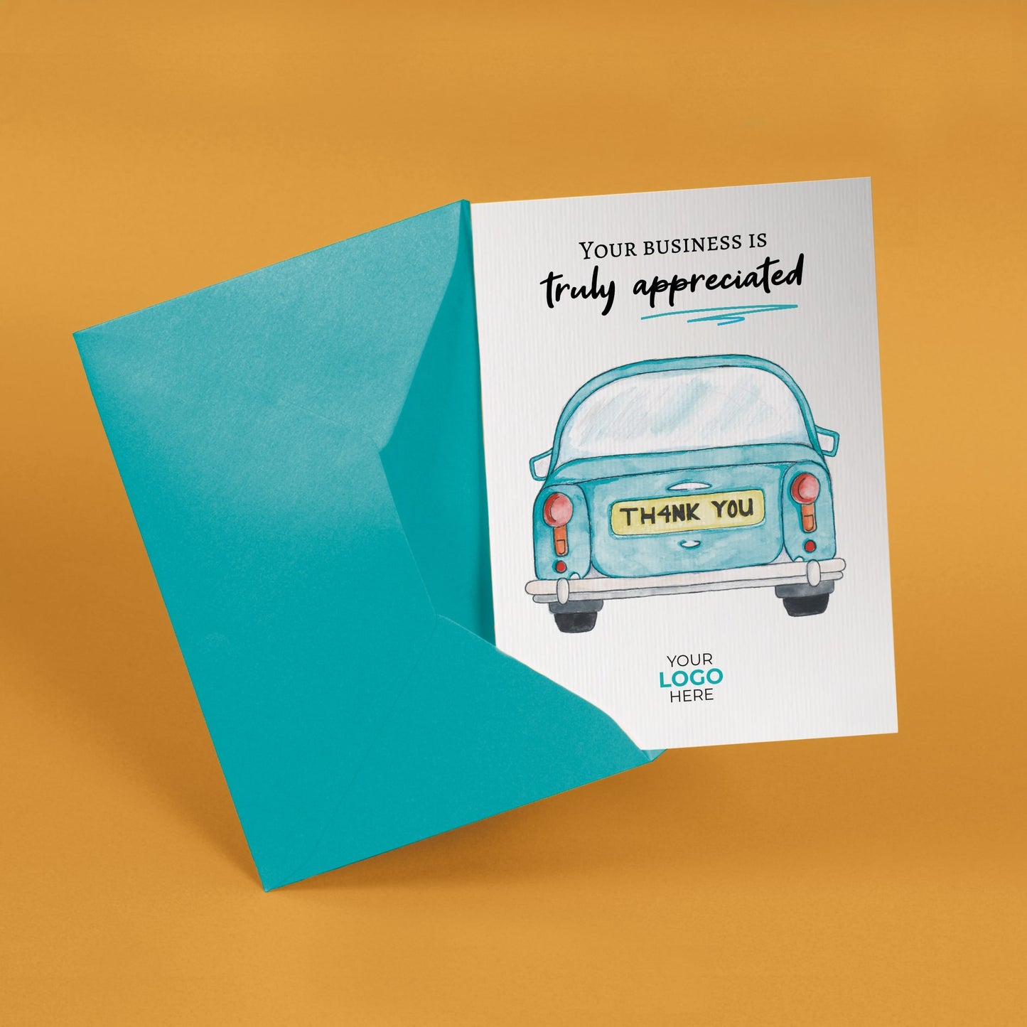 ‘Number Plate’ Personalised Corporate Branded Automotive Greeting Cards image 2