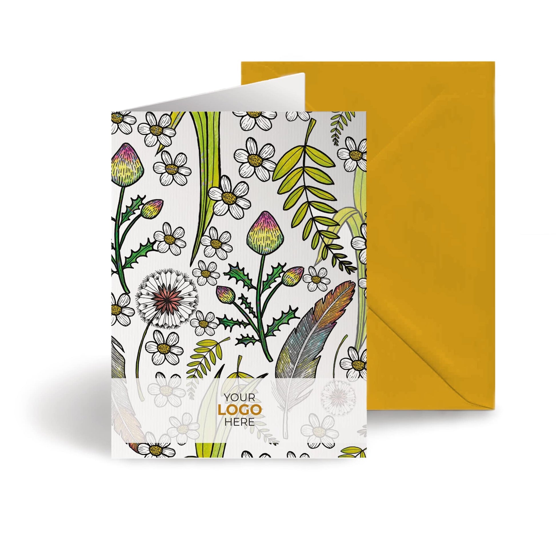 ‘Joyful Blooms’ Personalised Corporate Branded Open Greeting Cards image 0