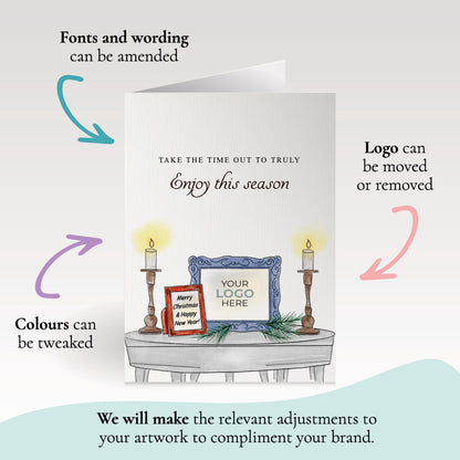 ‘Table & Candlesticks’ Branded Christmas Cards image 2