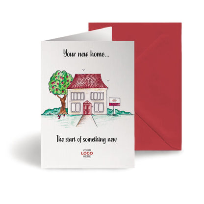 ‘Apple Tree House’ Personalised Corporate Branded Property Greeting Cards image 0