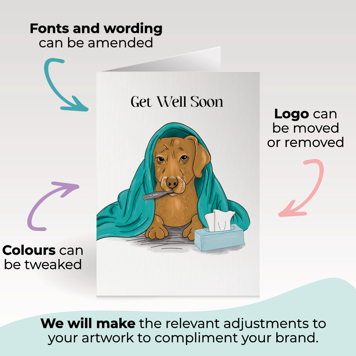 ‘Sick Dog’ Business Get Well Soon Cards image 2