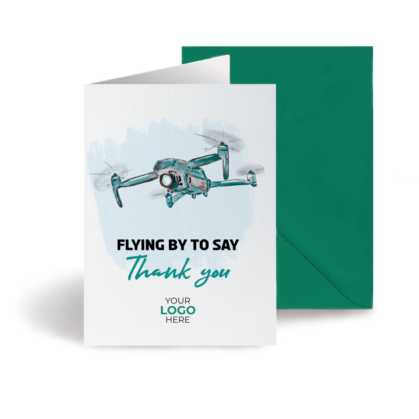 ‘Drone’ Personalised Corporate Branded Creative Industries Greeting Cards image 0