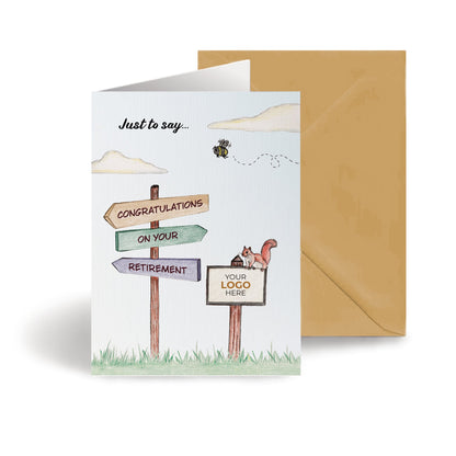 ‘Sign Post’ Personalised Corporate Branded Retirement Greeting Cards image 0