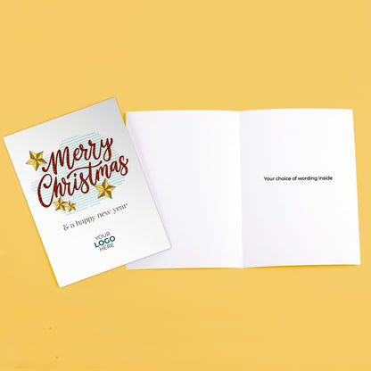 ‘Merry Christmas Lettering' Personalised Company Christmas Cards image 3