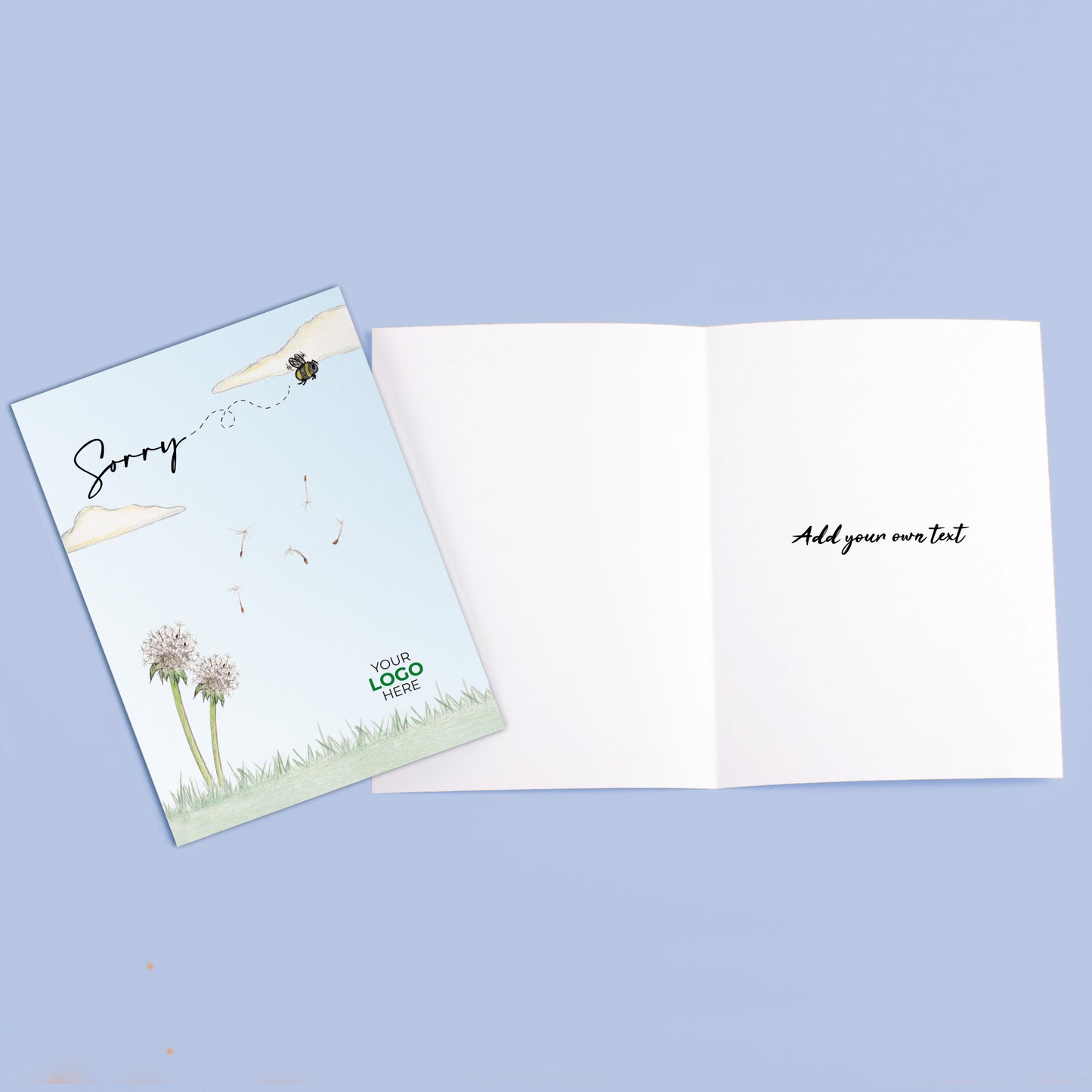 ‘Dandelion’ Personalised Corporate Branded Sorry Greeting Cards image 3