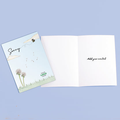 ‘Dandelion’ Personalised Corporate Branded Sorry Greeting Cards image 3