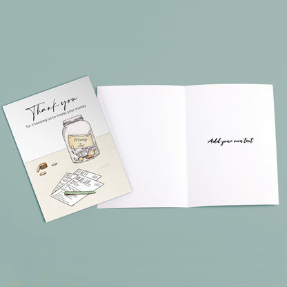 ‘Money Jar & Note’ Personalised Corporate Branded Financial Greeting Cards image 2