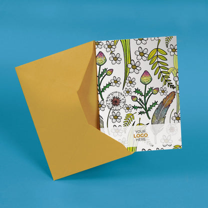 ‘Joyful Blooms’ Personalised Corporate Branded Open Greeting Cards image 2