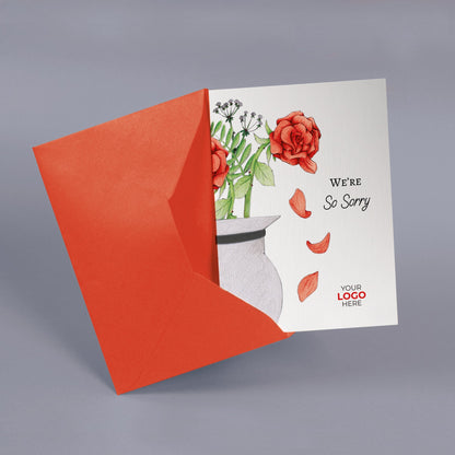 ‘Falling Petals’ Personalised Corporate Branded Sorry Greeting Cards image 2