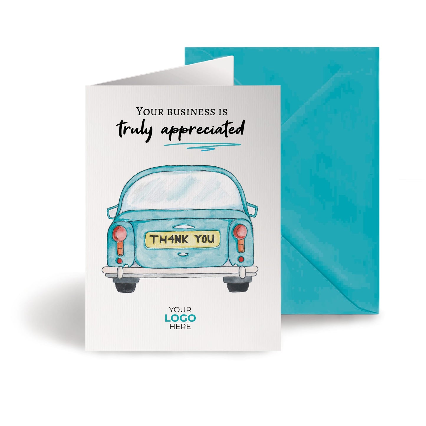 ‘Number Plate’ Personalised Corporate Branded Automotive Greeting Cards image 0