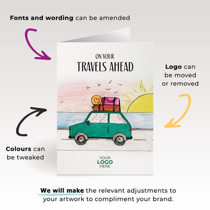 ‘Road Trip’ Personalised Corporate Branded Travel Greeting Cards image 1