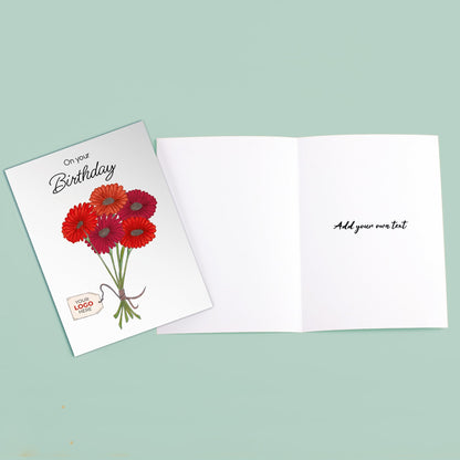 ‘Bunch of Flowers’ Personalised Corporate Branded Birthday Greeting Cards image 2