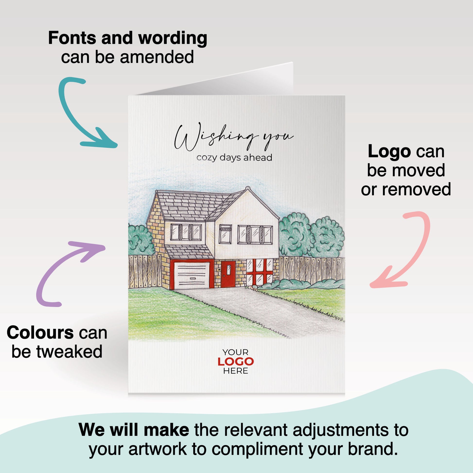 ‘New Build’ Personalised Corporate Branded Property Greeting Cards image 1