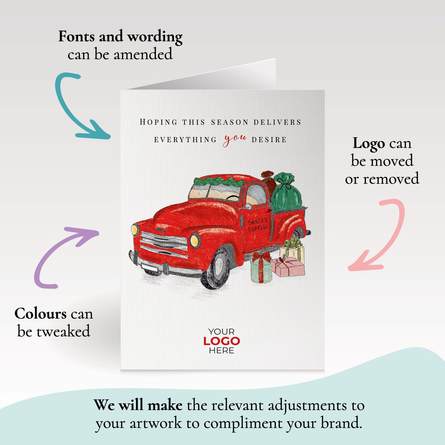 Vintage Delivery Truck' Branded Christmas Cards image 2