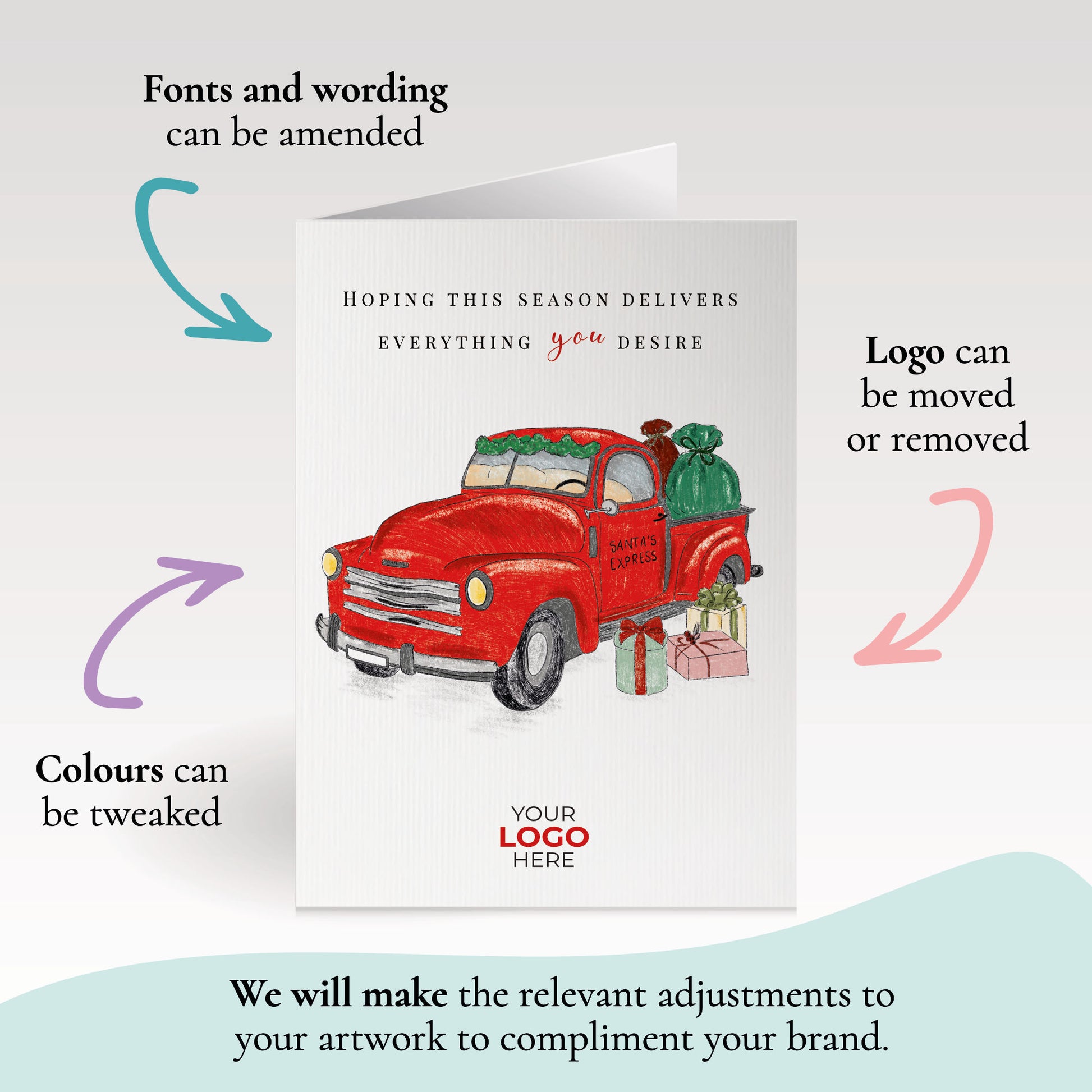 Vintage Delivery Truck' Branded Christmas Cards image 2