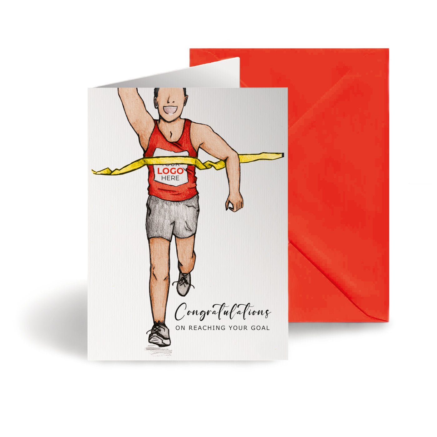 Running Man' Personalised Corporate Branded Coaching Greeting Cards image 0