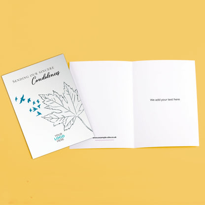 ‘Flying Leaf’ Personalised Corporate Branded Sympathy Greeting Cards image 3