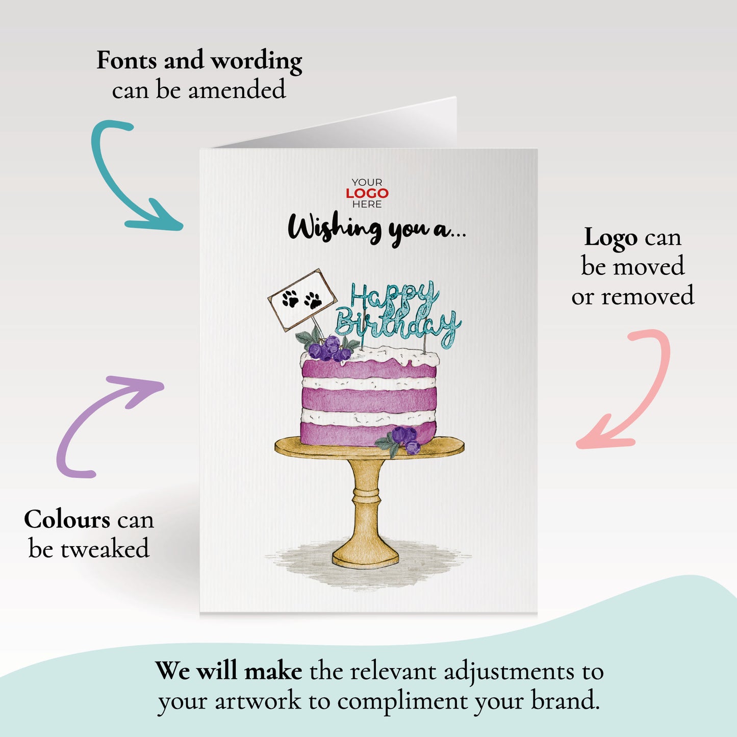 ‘Blueberry Paw Cake' Business All About Dogs Cards image 2