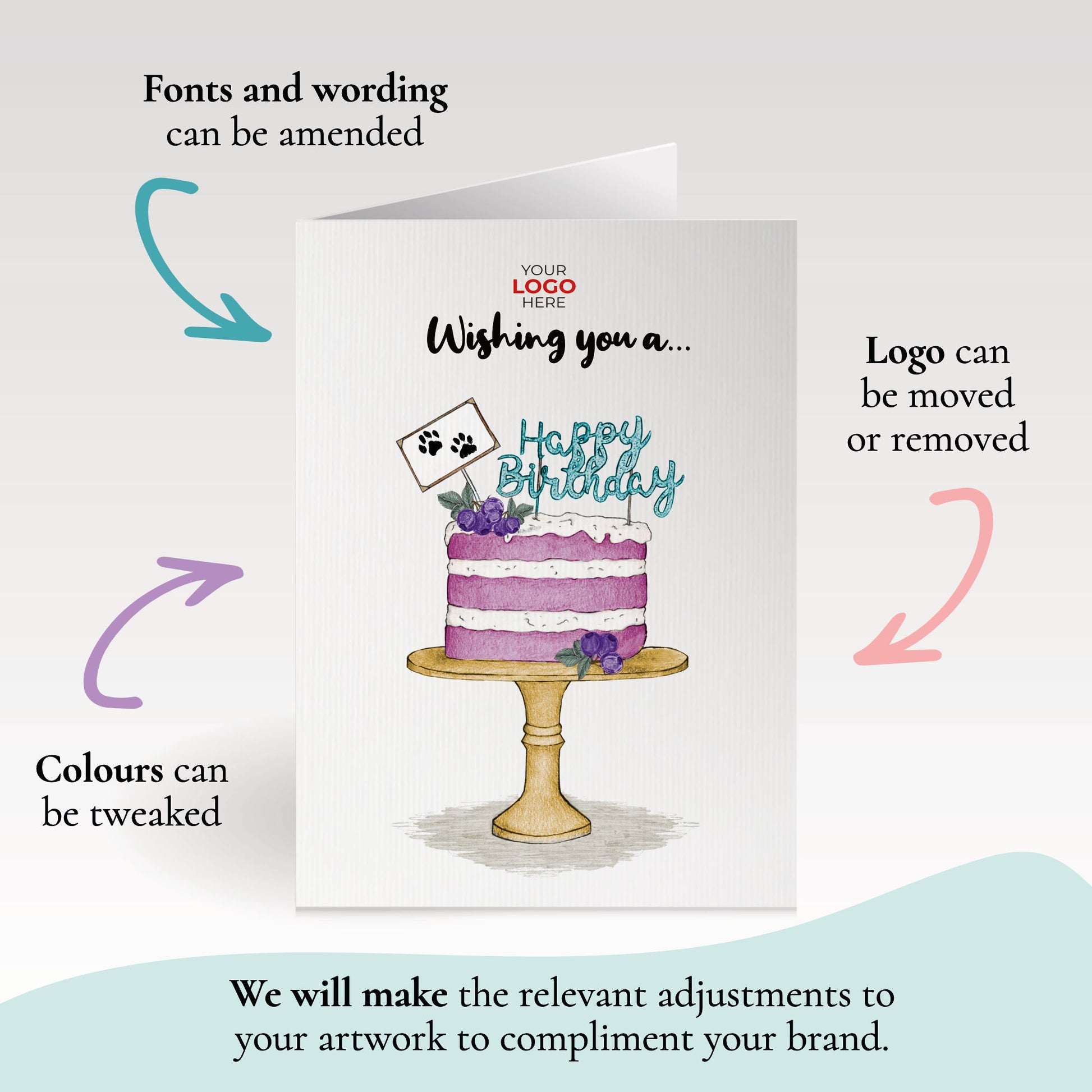 ‘Blueberry Paw Cake' Business All About Dogs Cards image 2